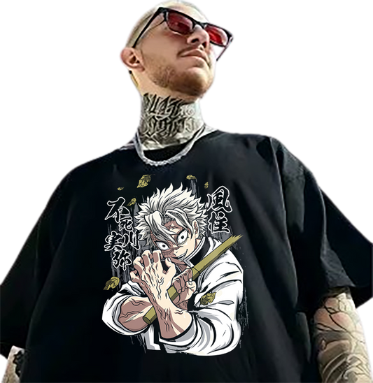 Anime Sanemi Shinazugawa Men Printed Overesized T-Shirt